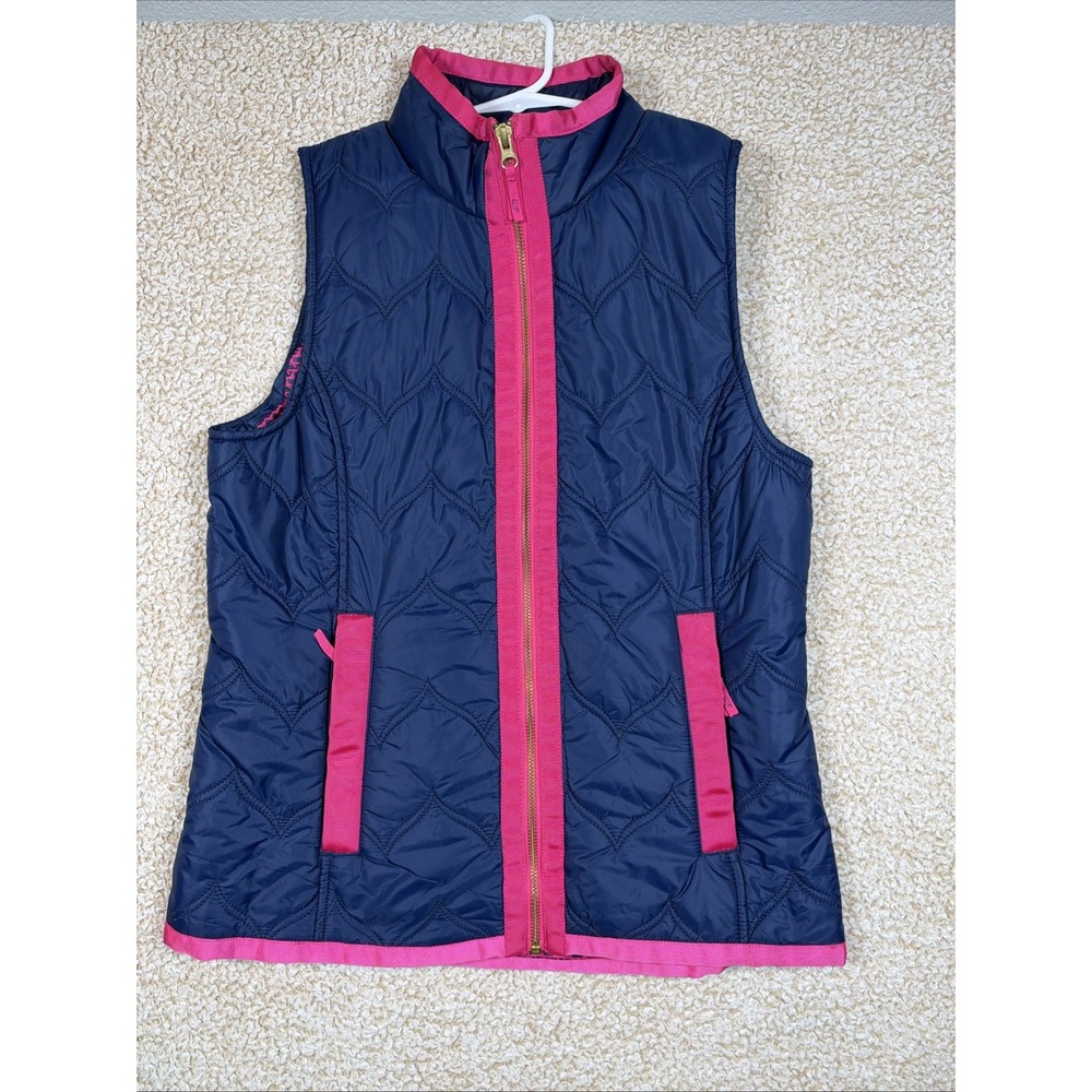 Vineyard Vines Quilted Puffer Vest Women's XS Blue Pink